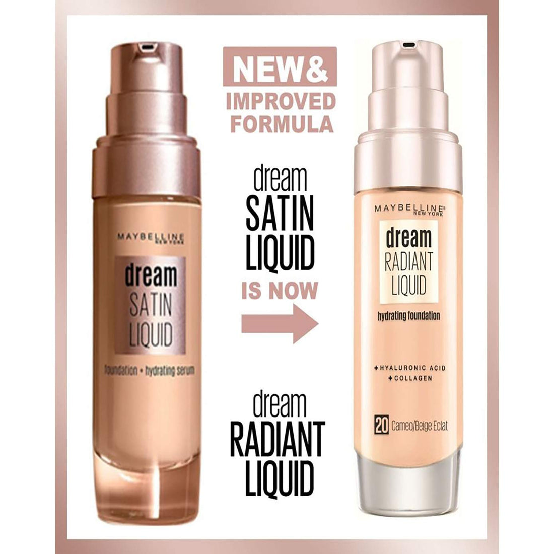 Maybelline Foundation, Dream Radiant Liquid Hydrating Foundation with Hyaluronic Acid and Collagen - Lightweight, Medium Coverage Up to 12 Hour Hydration, 30 Sand Halalzen