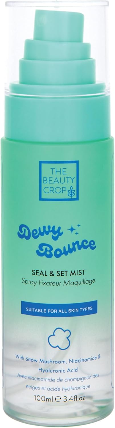 The Beauty Crop Dewy Bounce Seal & Set Mist - Hydrating Setting Spray for Radiant Glow, Smudge Proof, Transfer Resistant, Vegan Friendly - 100 ml Halalzen