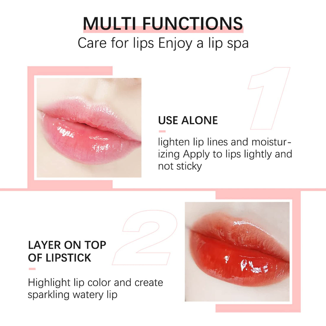 3PCS Hydrating Lip Glow Oil Long Lasting Plumping Lip Gloss Transparent Toot Lip Balm Moisturizing Lip Oil Repairing Lip Lines and Prevents Dry Cracked for Lip Care and Dry Lips 1#+2#+3#