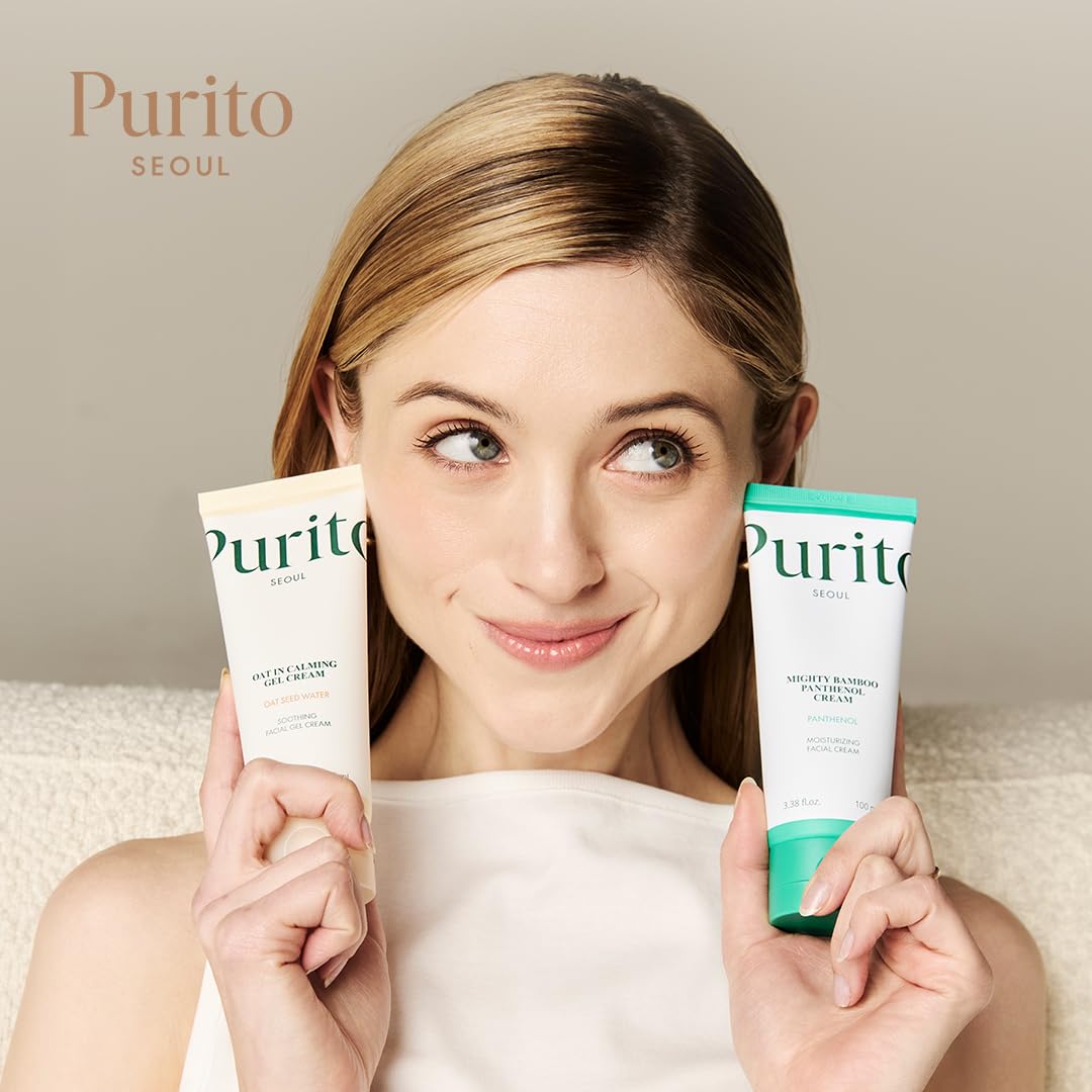 PURITO Oat In Calming Gel Cream, Oat Seed Water, Lightweight Non-Sticky Moisturizer, Non-Comedogenic, Fragrance-Free, Korean Skincare, 100ml 3.38 fl.oz