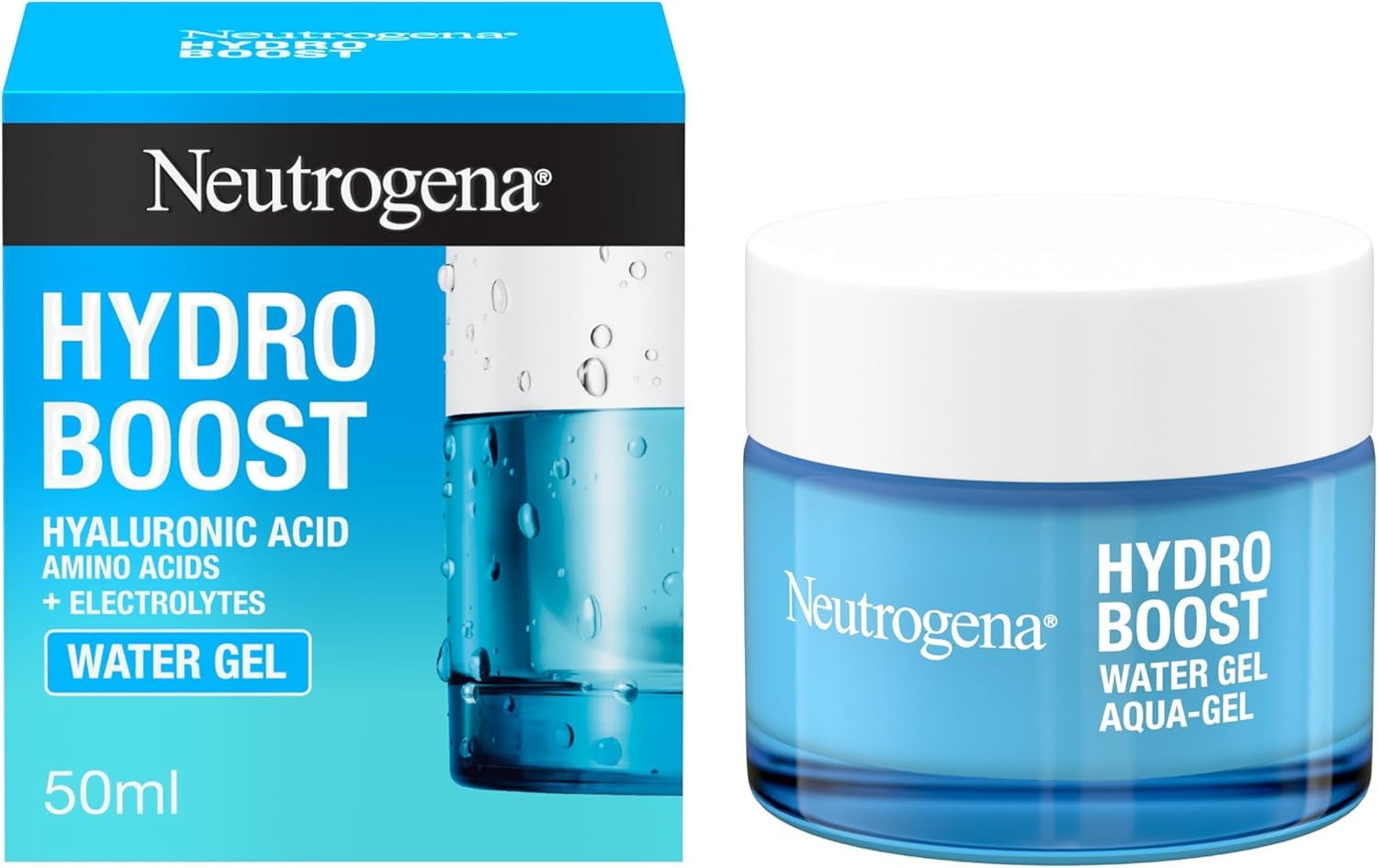Neutrogena Hydro Boost Water Gel Facial Cleanser, with Hyaluronic Acid for Dry or Dehydrated Skin 200ml