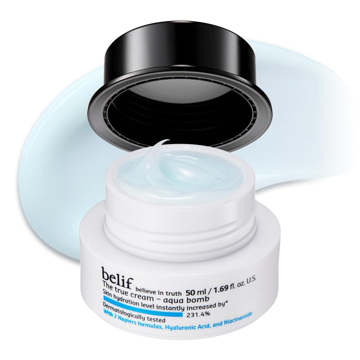 belif Aqua Bomb – Daily Niacinamide Hydrating Moisturizer, Lightweight Plumping Facial Cream with Hyaluronic Acid & Squalane, Cooling Effect, Anti-Aging, Korean Skincare, 1.68 fl oz (50ml) Halalzen