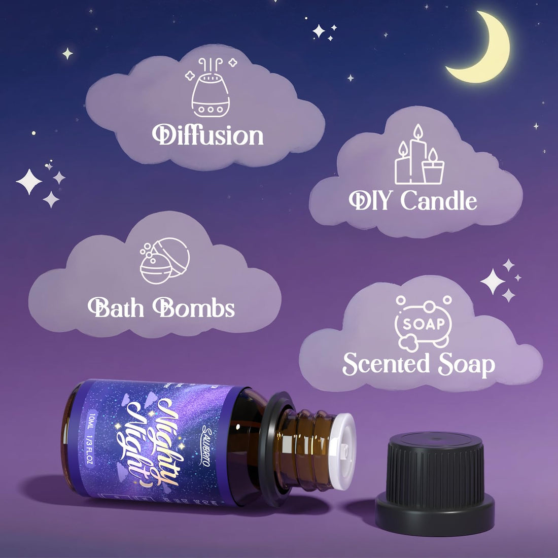 SALUBRITO Clean Essential Oils Set, Fresh Cotton, Clean Home, Fresh Linen, Soft Powder, Blossom Soap, Mint Scented Oils for for Diffuser, Candle, Soap Making