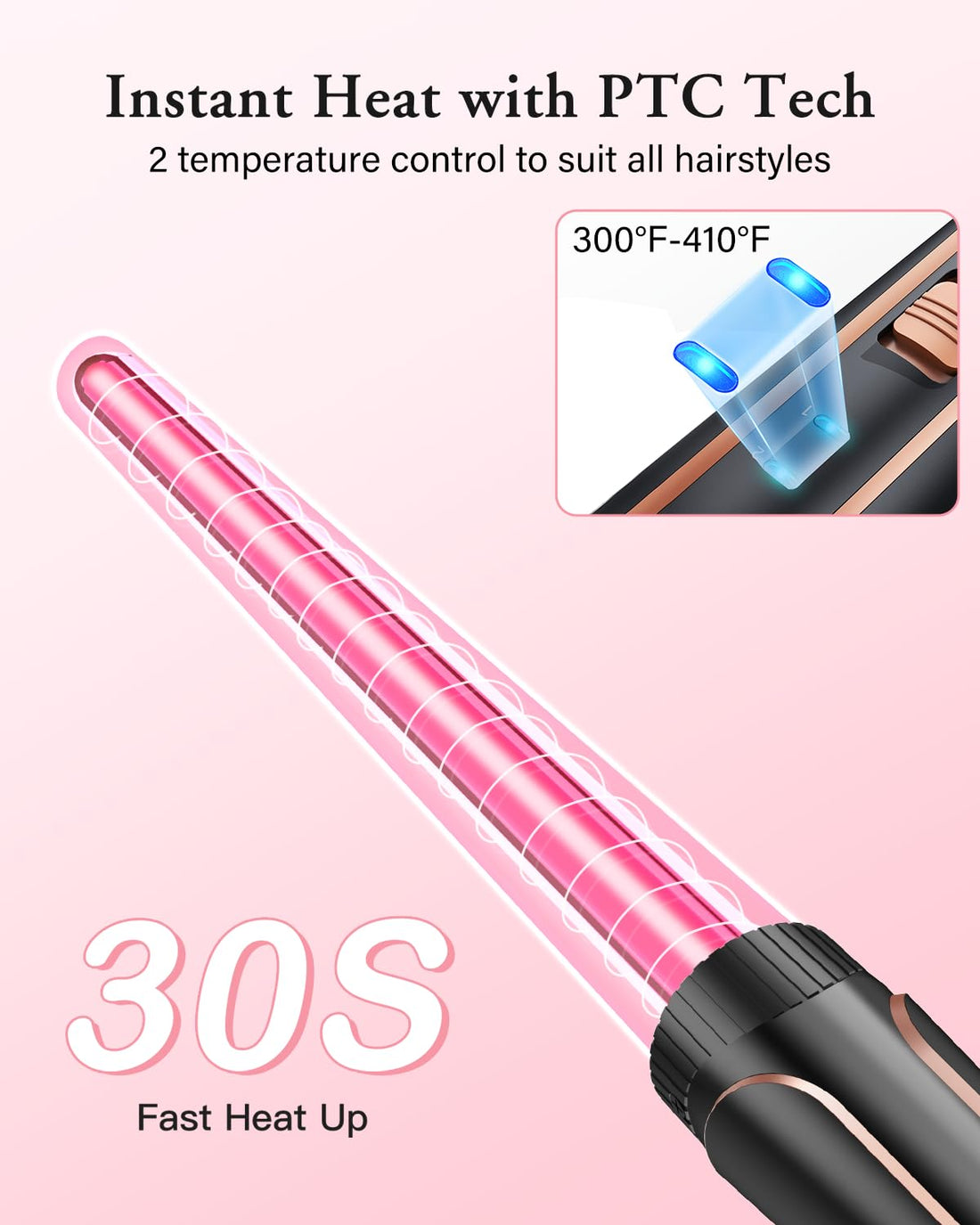 BESTOPE PRO 5 in 1 Curling Iron Set, Negative Ion Hair Curler with Thermal Brush & 5 Interchangeable Ceramic Barrels (0.35"-1.5"), Fast Heating Styling Tool for All Hair Types, Ideal Gifts for Women Halalzen