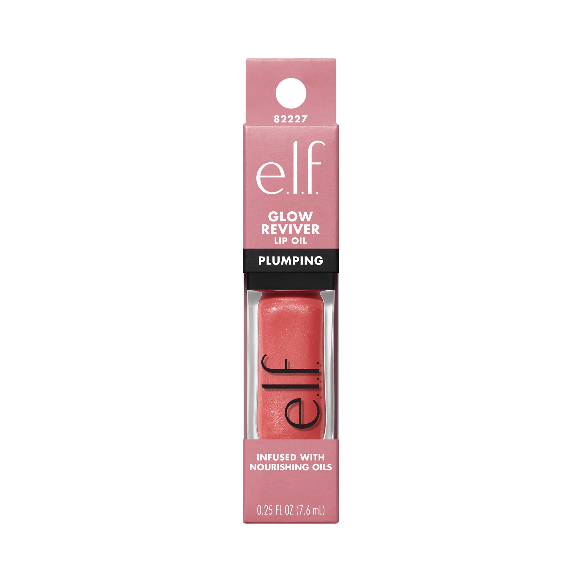 e.l.f. Glow Reviver Plumping Lip Oil, Tinted Lip Plumper for a High-Shine, Plump Finish, Infused with Jojoba Oil, Vegan & Cruelty-Free, Piggy Bank