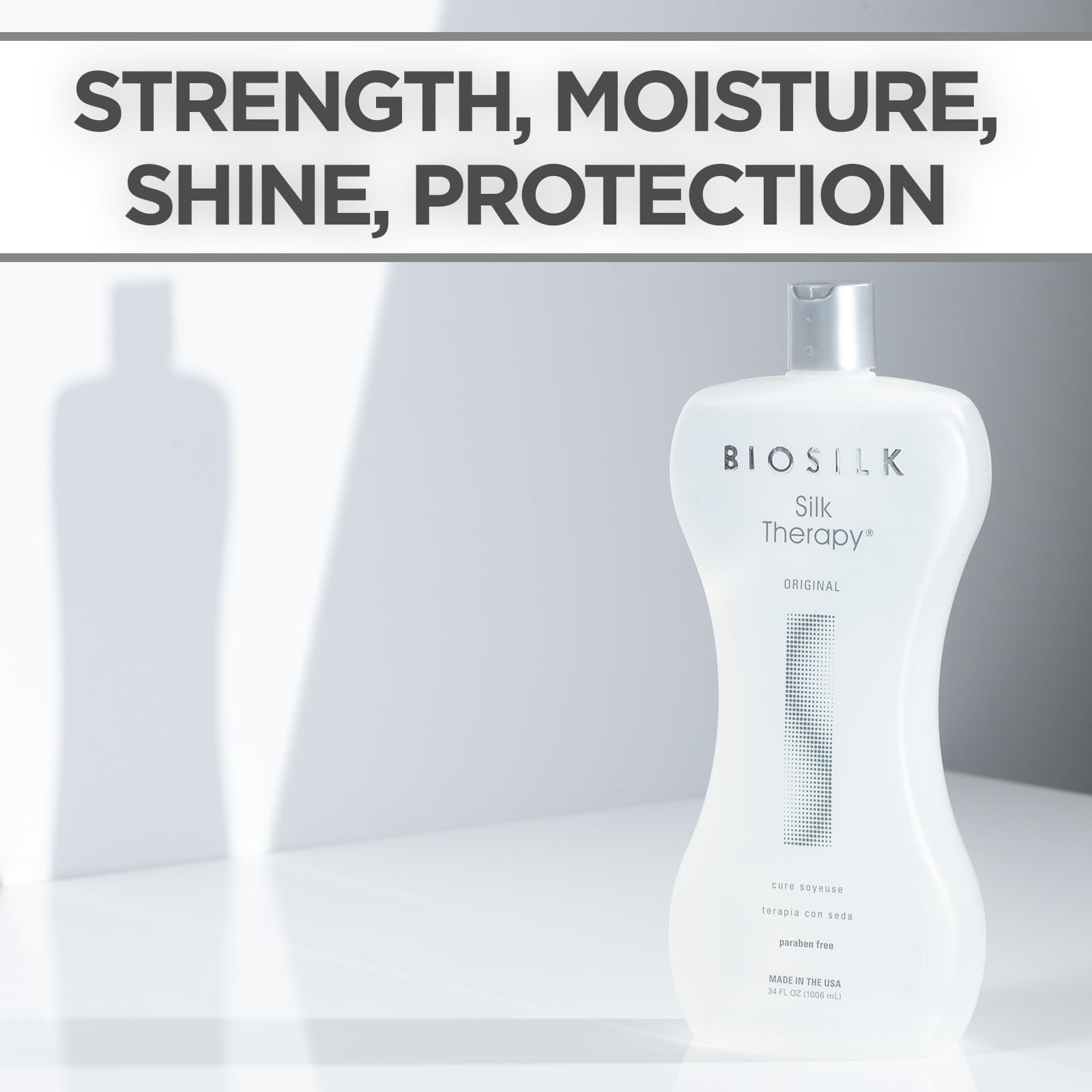 BioSilk Silk Therapy Original, Reconstructing Treatment For Adding Shine & Helping Prevent Split Ends, Sulfate, Paraben, & Cruelty-Free, 5.64 Oz Halalzen