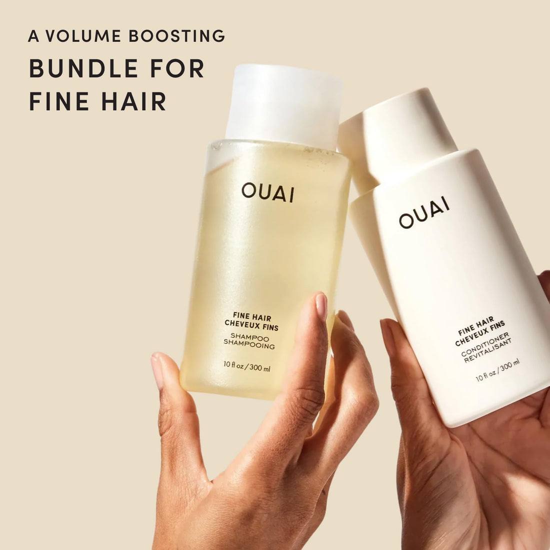 OUAI Thick Shampoo + Conditioner Set - Fight Frizz and Nourish Dry, Thick Hair with Keratin, Marshmallow Root, Shea Butter & Avocado Oil - Free of Parabens, Sulfates & Phthalates - 300 ml Each Halalzen