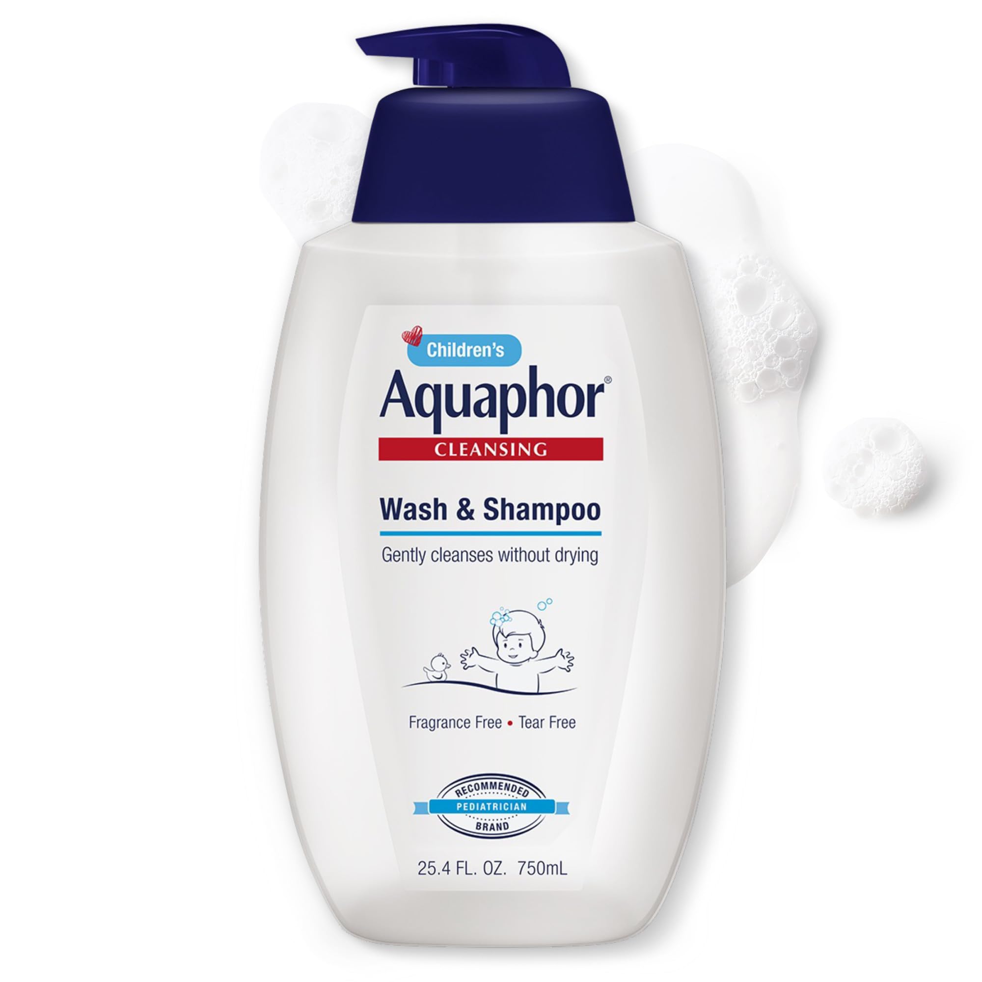 Aquaphor Baby Wash and Shampoo - Mild, Tear-free 2-in-1 Solution for Baby’s Sensitive Skin - 16.9 fl. oz. Pump Halalzen