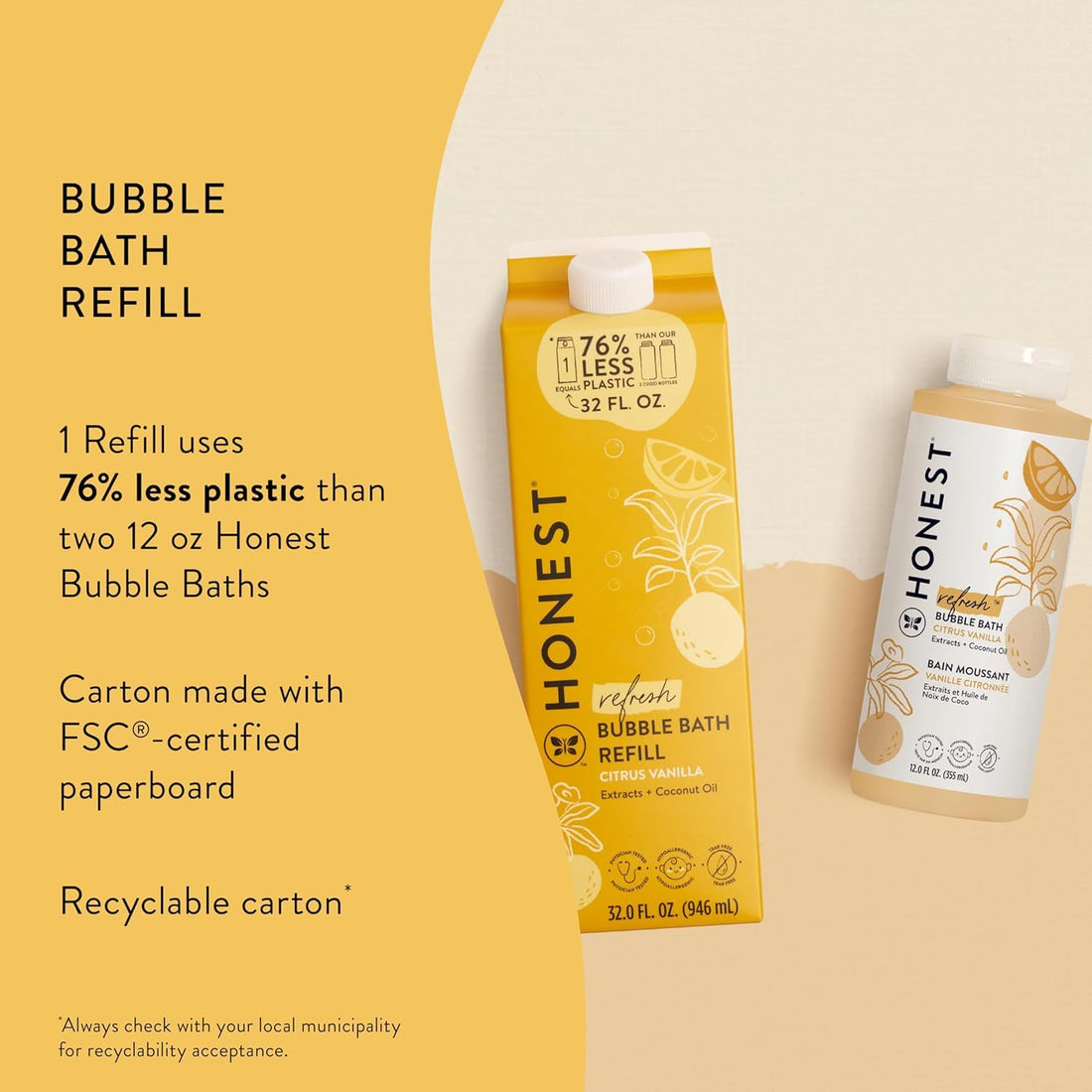 The Honest Company Foaming Bubble Bath & Baby Wash, Tear-Free, Hypoallergenic, Natural Formula, Lavender Calm Scent, 12 fl oz Halalzen