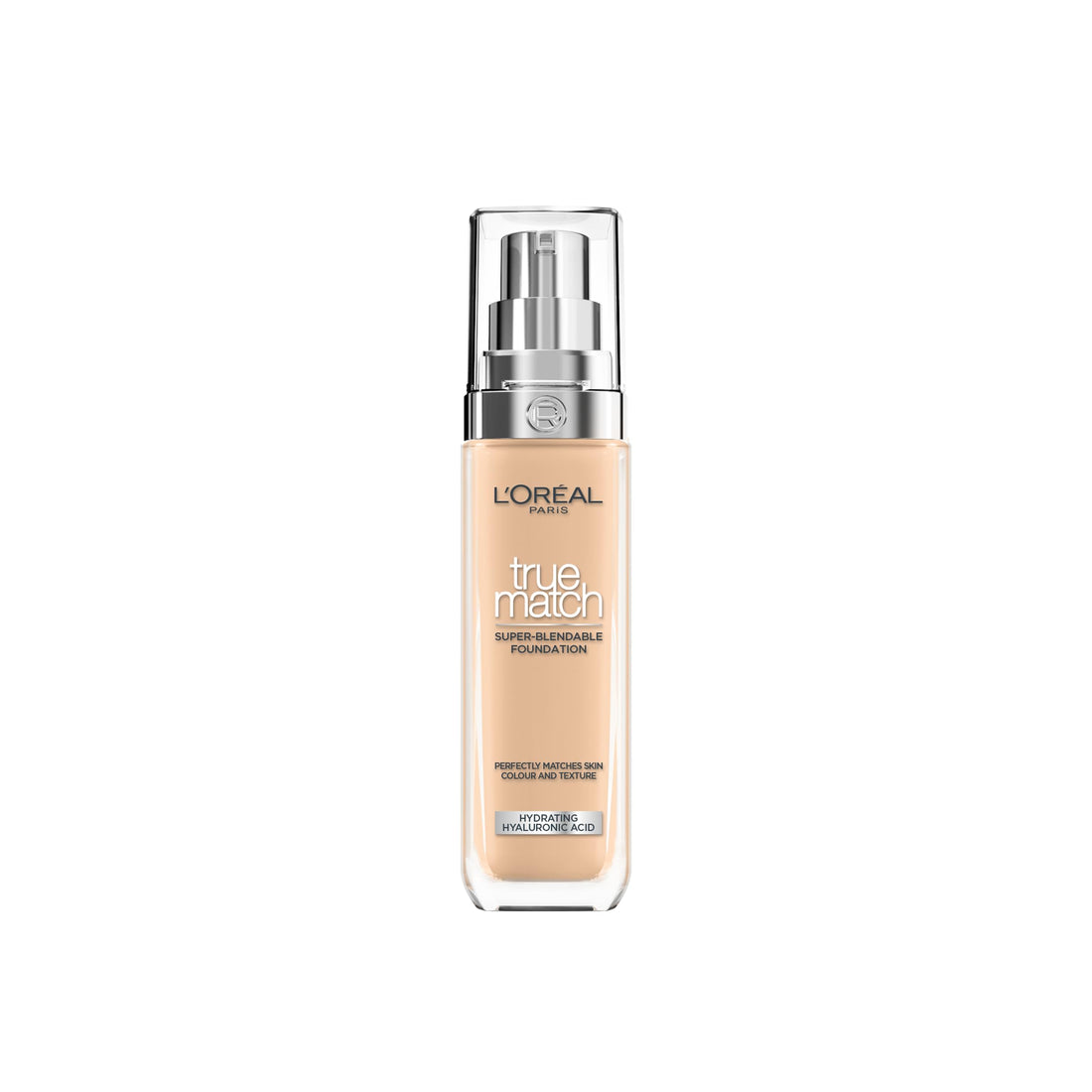 L'Oréal Paris Foundation for Face, Skincare Infused with Hyaluronic Acid, True Match Hydrating Liquid Foundation for All Skin Tones, SPF 16, 1N Ivory, 30 ml Halalzen