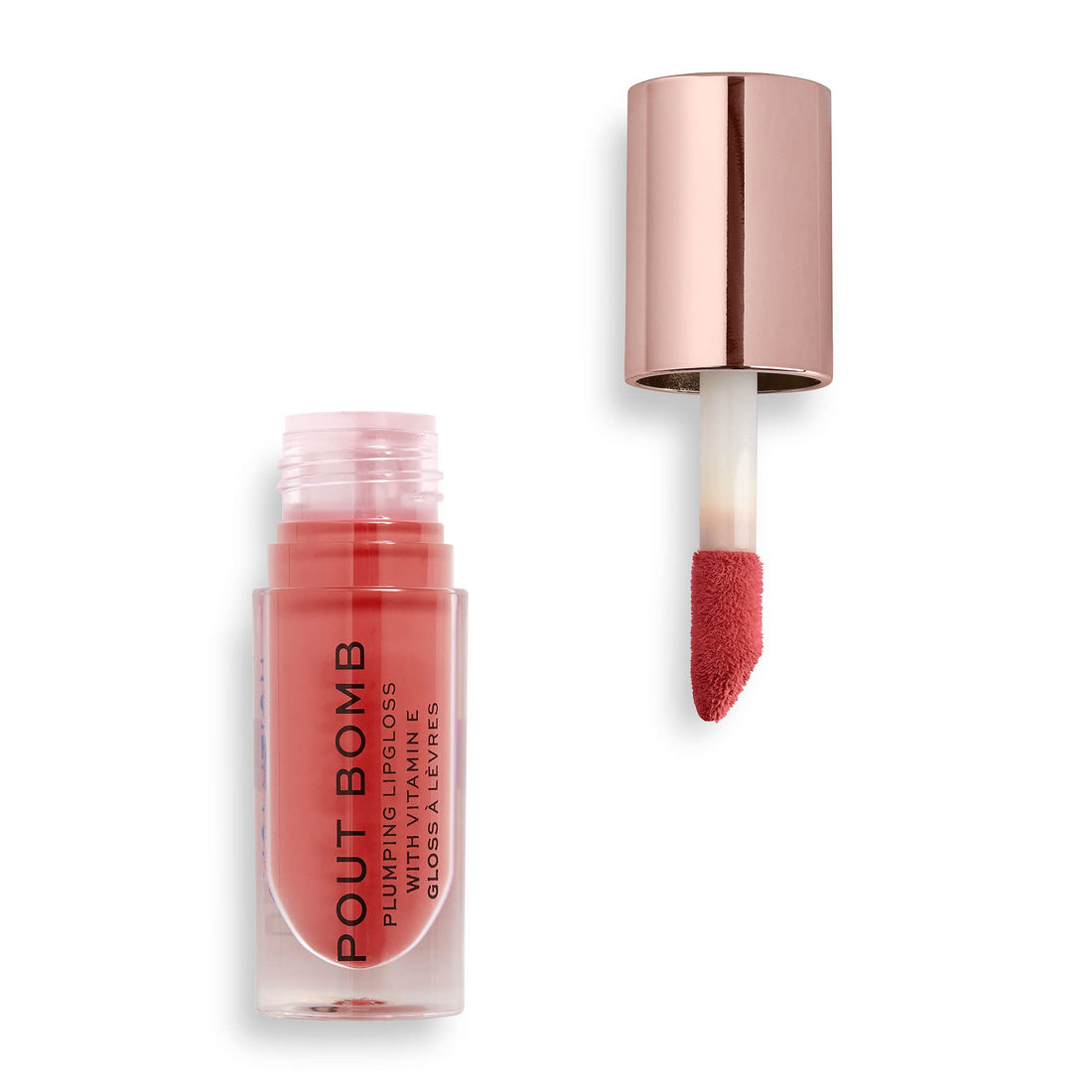 Revolution Beauty, Pout Bomb Plumping Lip Gloss, High-Shine for Glossy, Fuller & Plump Lips with Hyaluronic Acid & Peptides, Vegan & Cruelty-Free, Sheer Milky Nude Halalzen
