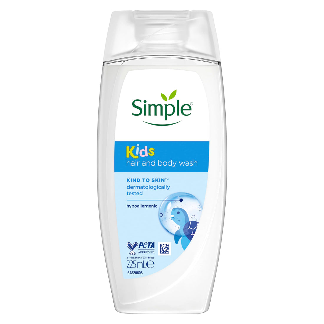 Simple Kind to Skin Kids Hypoallergenic Hair & Body Wash pack of 6 with chamomile oil shampoo for kids 225 ml, White