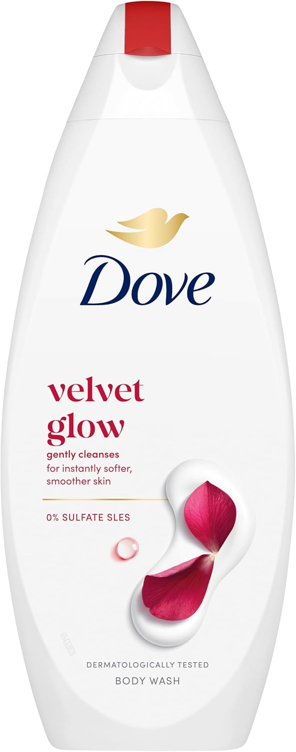 Dove Velvet Glow Body Wash body cleanser shower gel with a floral scent for softer, smoother skin after just one shower 225 ml