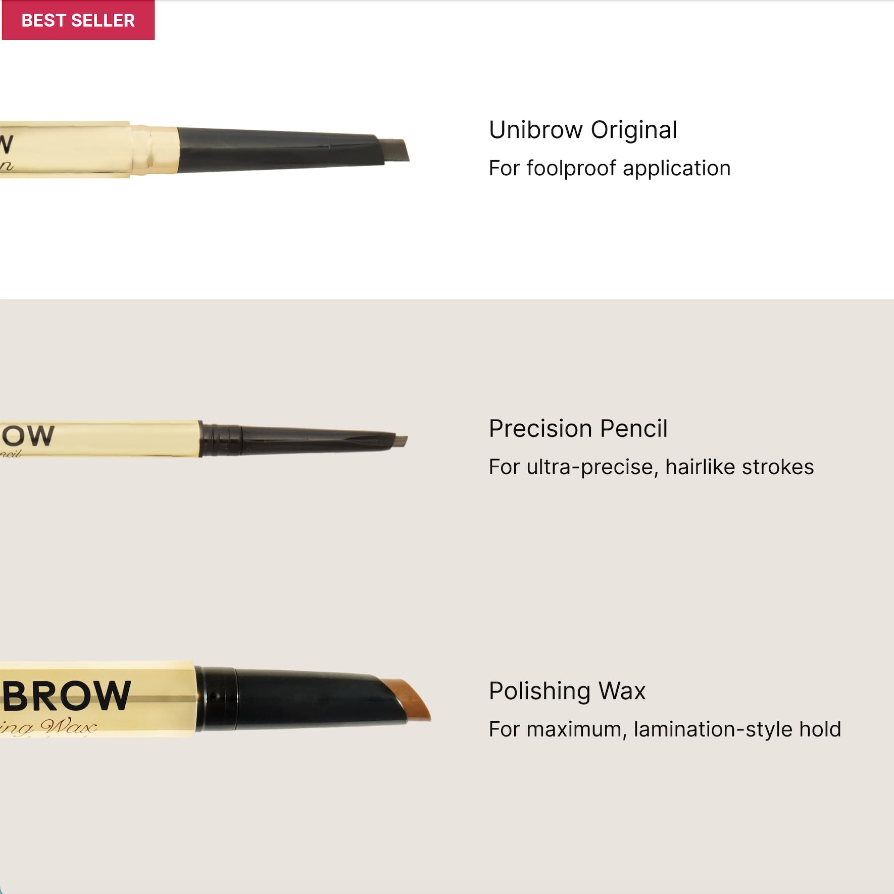Winky Lux Uni-Brow Eyebrow Pencil, Dual-Ended with Spoolie, Waterproof Brow Definer with Ultra-Fine Tip, Universal Shade for Natural Looking Brows (Brown, Blonde, Taupe)