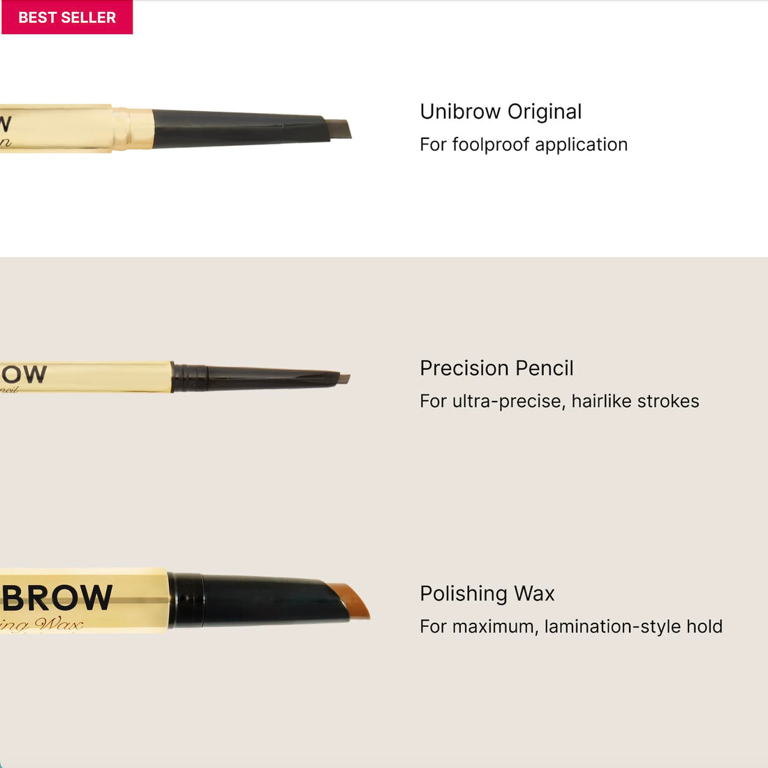 Winky Lux Uni-Brow Eyebrow Pencil, Dual-Ended with Spoolie, Waterproof Brow Definer with Ultra-Fine Tip, Universal Shade for Natural Looking Brows (Brown, Blonde, Taupe)