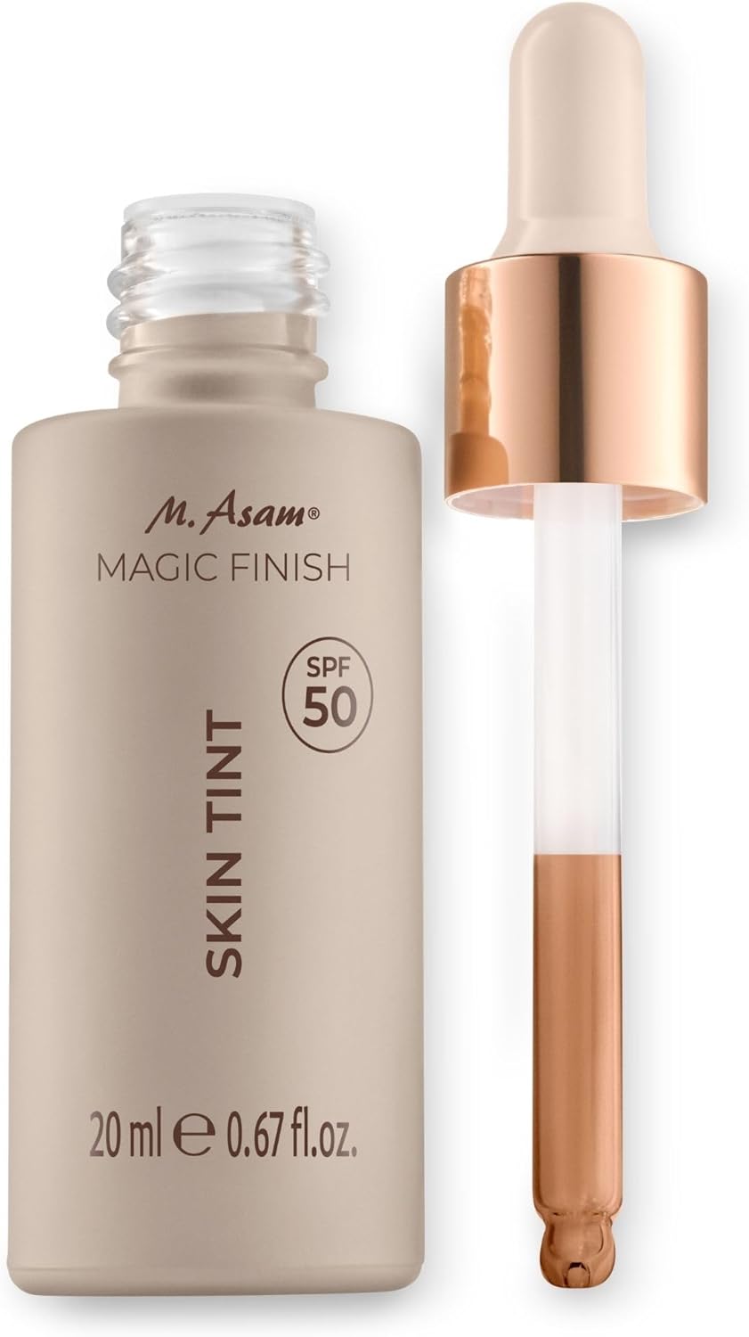M. Asam MAGIC FINISH Skin Tint Foundation SPF 50 Cool Honey (20ml) - Lightweight Foundation, Tinted Moisturiser, Natural Glow Skin Tint Makeup With Sunscreen SPF 50 Protection Halalzen