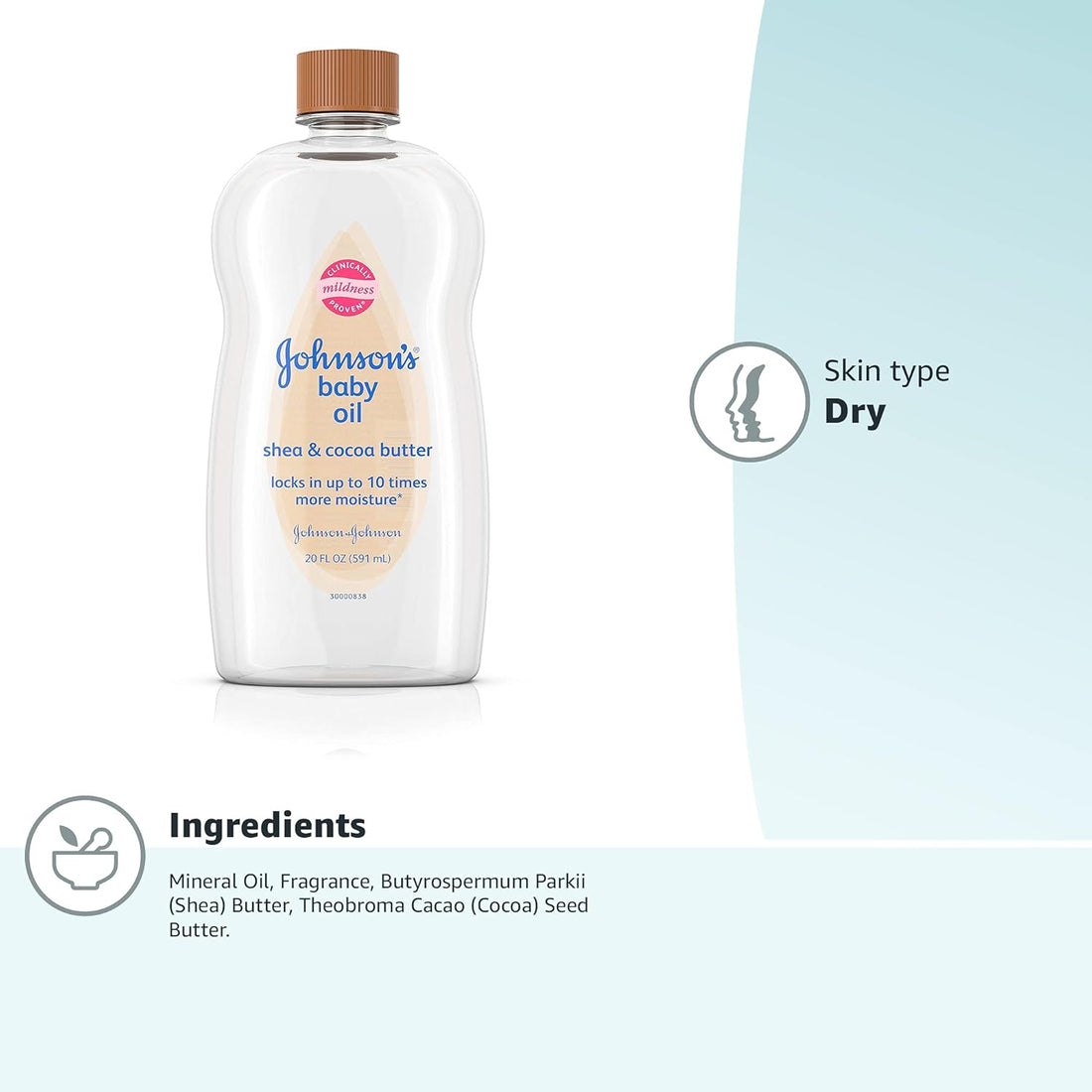 Johnson's Baby Oil With Shea & Cocoa Butter, 20 Fl. Oz Halalzen