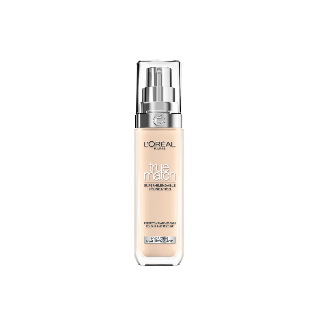 L'Oréal Paris Foundation for Face, Skincare Infused with Hyaluronic Acid, True Match Hydrating Liquid Foundation for All Skin Tones, SPF 16, 1N Ivory, 30 ml Halalzen