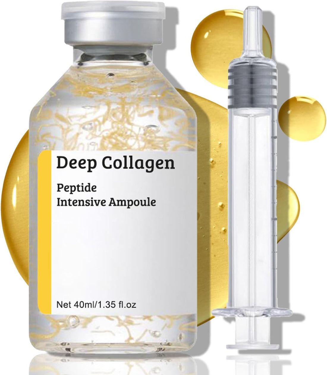 Silk Peptide Intensive Lifting Ampoule, Deep Collagen Peptide Intensive Ampoule, Korean Skincare Anti Aging Serum for Women, Instant Fine Lines Smoothing, Hydrating, Skin Tightening & Firming - 40ML