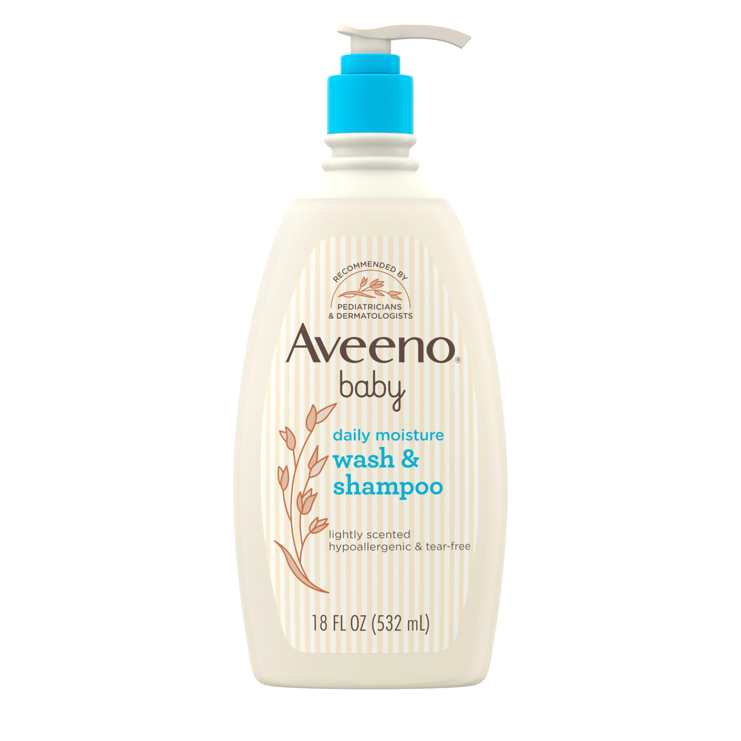 Aveeno Baby Daily Moisture Gentle Body Wash & Shampoo with Oat Extract, 2-in-1 Baby Bath Wash & Hair Shampoo, Tear- & Paraben-Free for Hair & Sensitive Skin, Lightly Scented, 18 fl. oz Halalzen