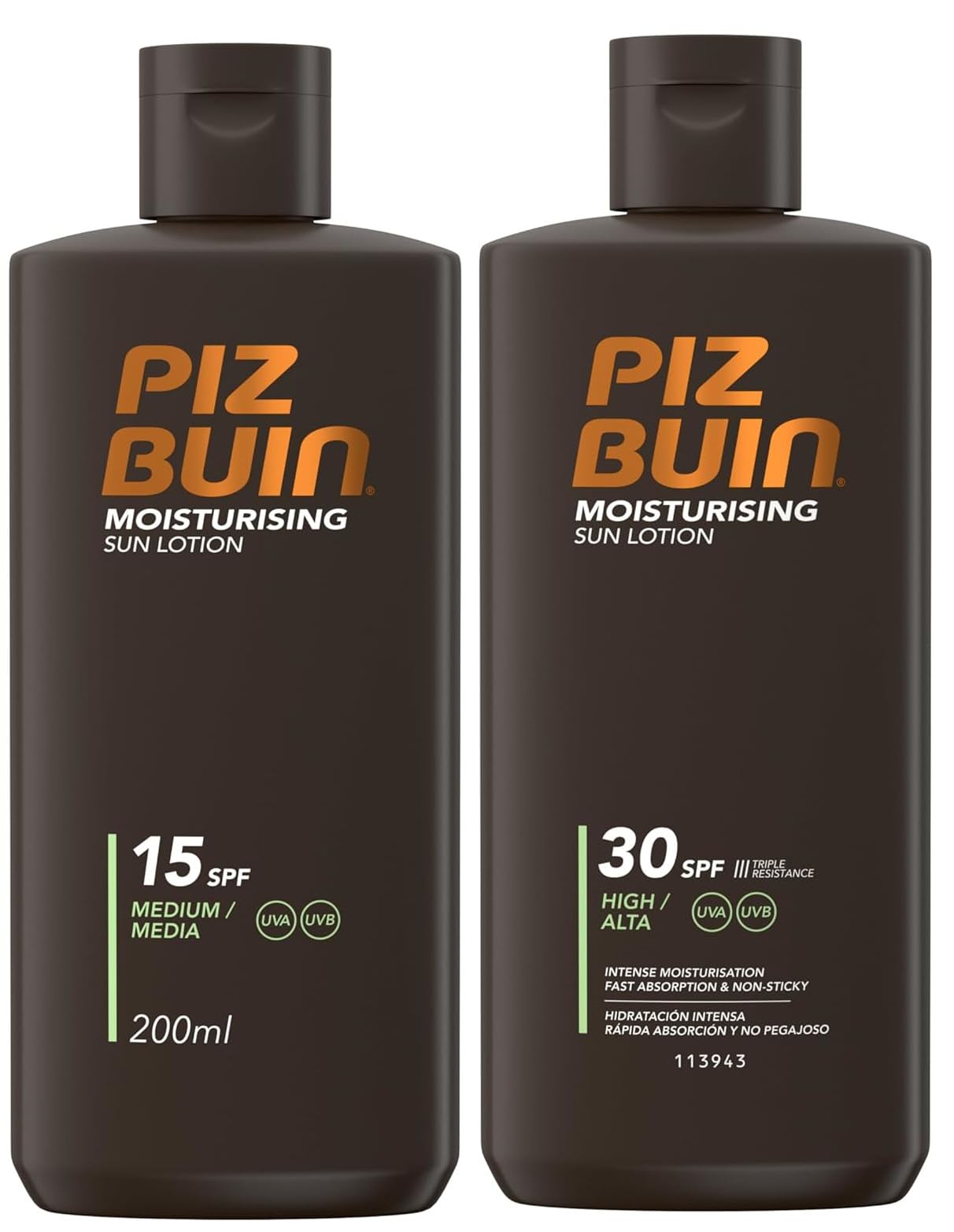 Piz Buin Moisturising Sun Lotion SPF 30 (200ml), Water-Resistant Piz Buin 30 Sunscreen with Advanced UVA/UVB Protection, Skincare with Glycerin and Feverfew PFE Plant Extract