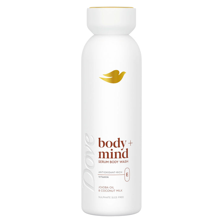 Dove Body + Mind Jojoba Oil & Coconut Milk Serum Body Wash body cleanser with antioxidant-rich vitamin E for glowing skin 350 ml Halalzen