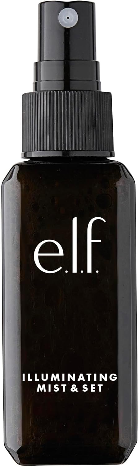 E.l.f. Illuminating Mist & Set Spray, Refreshing, Hydrating, Sets Makeup And Achieves A Glowy Look, Infused With Green Tea, And Vitamins A, B And C, Available In Small And Large Sizes 60ml, 120ml Halalzen