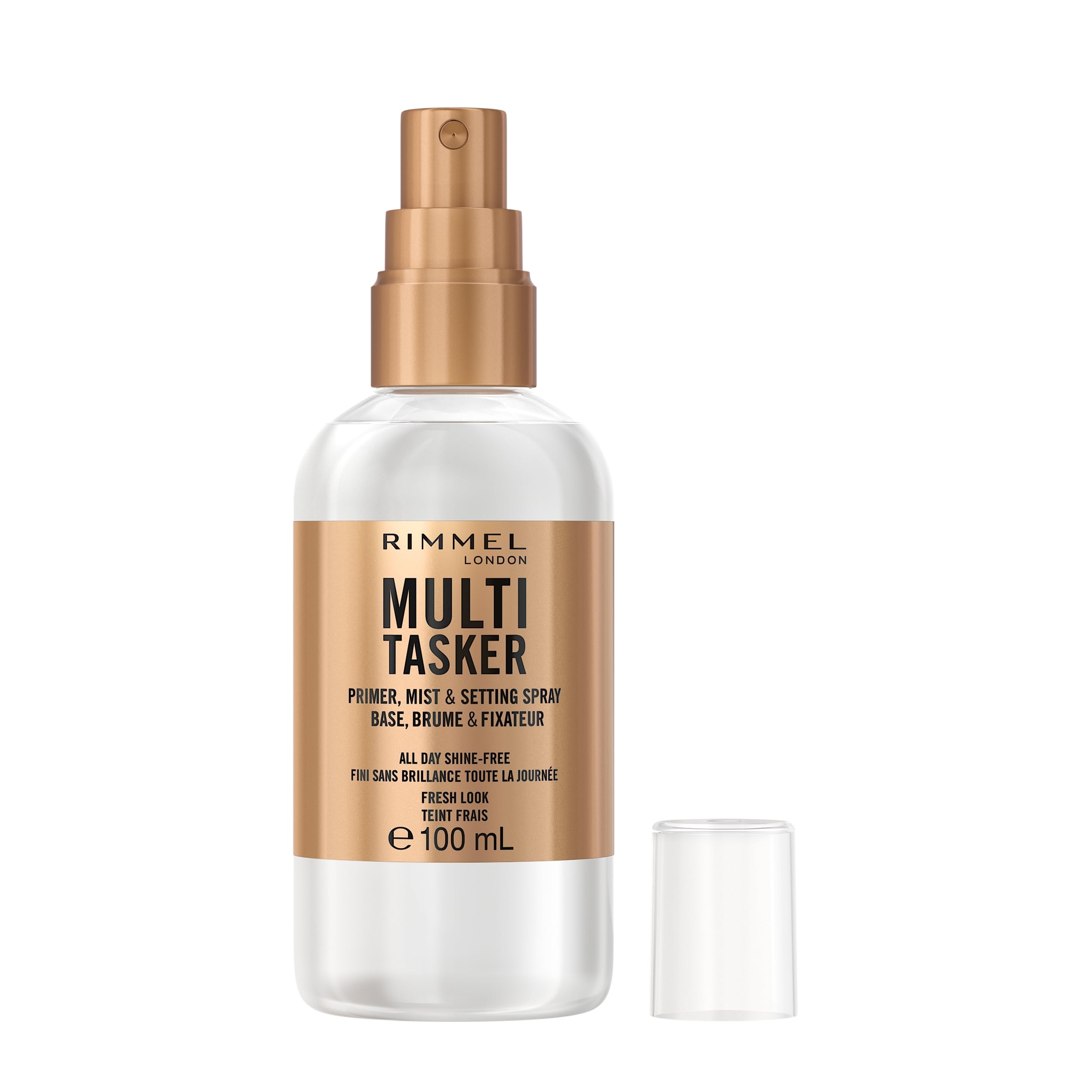Rimmel Multi-Tasker Setting Spray, 3-in-1 Hydrating Primer & Mist, All Day Setting Power, Refreshes Dull & Dry Skin, Oil-Free, Infused with Cucumber & Chamomile, Vegan, 100ml Halalzen