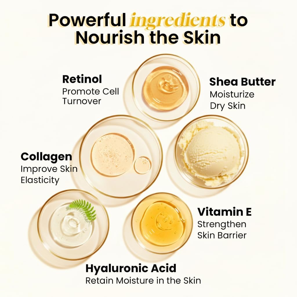 Retinol Cream Anti Aging for Face: Wrinkle Cream for Face Neck with Collagen & Hyaluronic Acid - Reduces Wrinkles Fine Lines, Lifting Facial Skin for Women, Day & Night Care (50 ml)