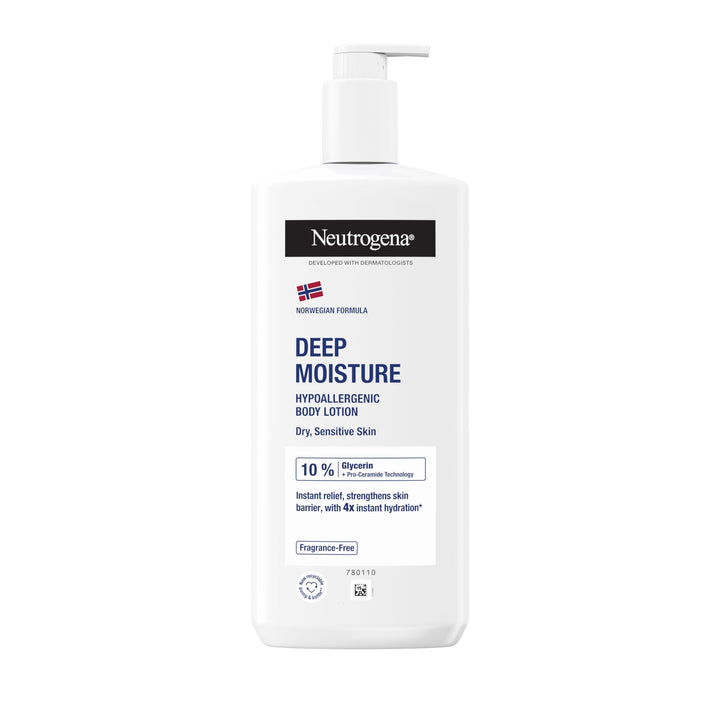 Neutrogena Norwegian Formula Deep Moisture Body Lotion (1x 400ml), Fragrance-Free Moisturiser for Sensitive and Dry Skin, Provides 48-Hour Moisturisation Halalzen