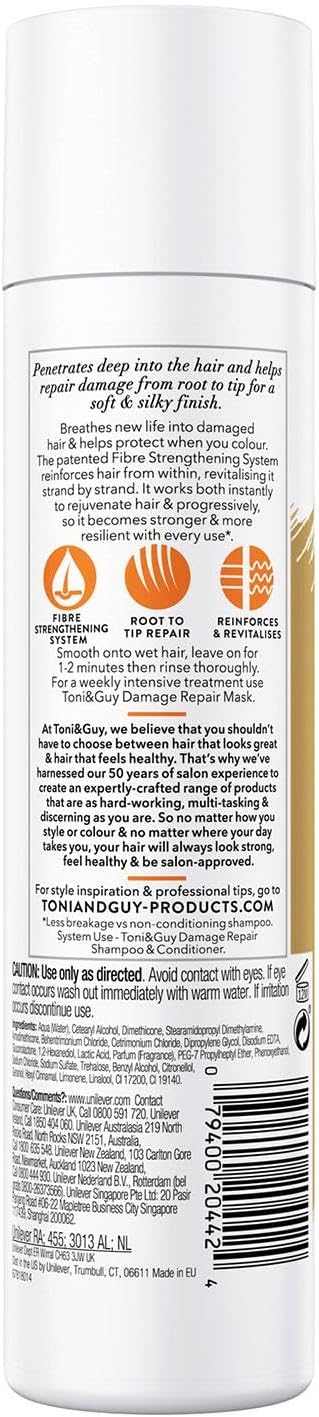 Toni & Guy Bundle of Shampoo 250ml and Conditioner 250ml that intensely Nourishes Damaged Hair Making Stronger and More Resilient With Every Wash Halalzen