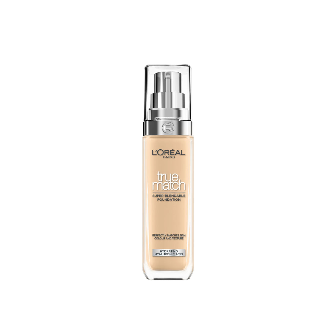 L'Oréal Paris Foundation for Face, Skincare Infused with Hyaluronic Acid, True Match Hydrating Liquid Foundation for All Skin Tones, SPF 16, 1N Ivory, 30 ml Halalzen