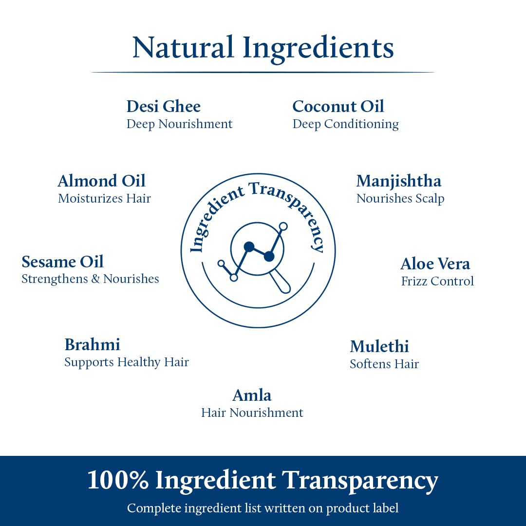 Blue Nectar Ayurvedic Baby Hair Oil for Newborn with Organic Ghee, Almond, Olive & Coconut Oil for Hair Growth and Scalp Moisturization (18 Herbs, 100ml) Halalzen