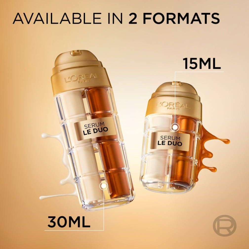 L’Oréal Paris Face Serum, Age Defying Serum Le Duo, Collagen Peptide Booster and Vitamins B3 & C*, Instant Firmness & Radiance, Clinically Proven Reverse Appearance of Upto 5 Years of Wrinkles*, 30ml Halalzen