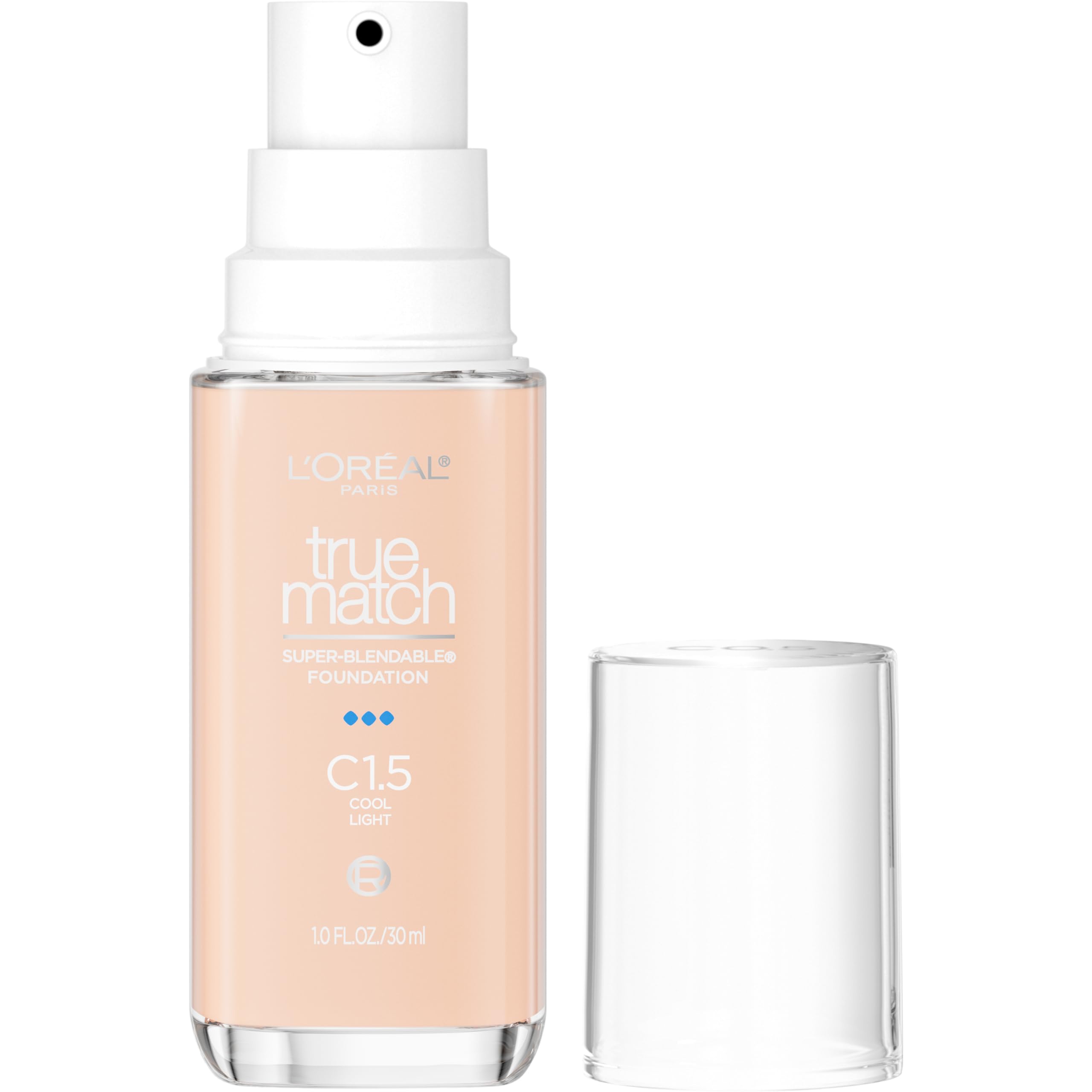 L'Oreal Paris True Match Super-Blendable Foundation, Flüssig-Foundation mit mittlerer Deckkraft, N3, Hell-Mittel, 30 ml