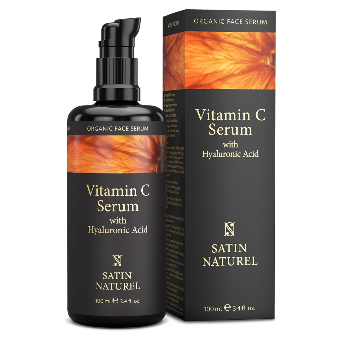 Satin Naturel High-Dose Hyaluronic Serum 100 ml – Organic Hyaluronic Acid Facial Serum – Anti-Aging Moisturizing Serum – Vegan – 24h Hydration – Facial Care for Women and Men