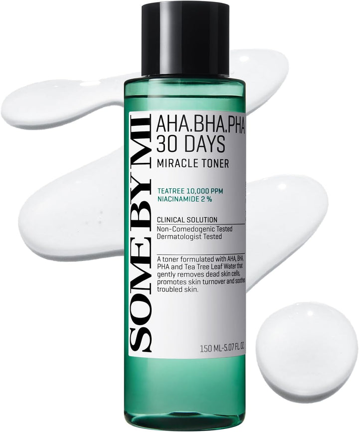 SOME BY MI AHA BHA PHA 30 Days Miracle Toner 150ml – Exfoliating Face Toner for Acne-Prone, Sensitive Skin – Pore Minimising, Clarifying, Hydrating Korean Skincare (1 Pack) Halalzen
