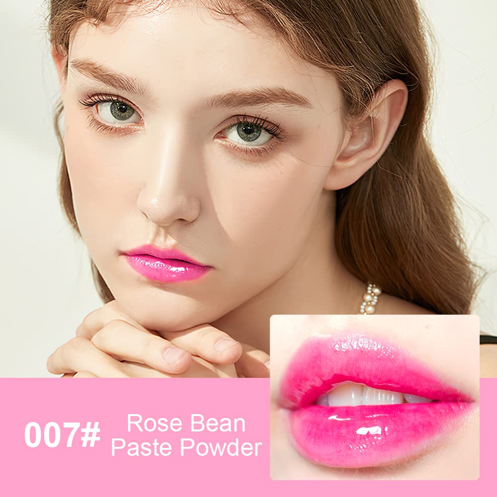 AOOWU Plumping Lip Oil Tinted, Moisturizing Long Lasting Nourishing Lip, Hydrating Gloss Tint Lipstick for Women, Glitter Shine Liquid Lipstick, Glaze Makeup Cosmetic, 015 - Cherry red, Pack of 1