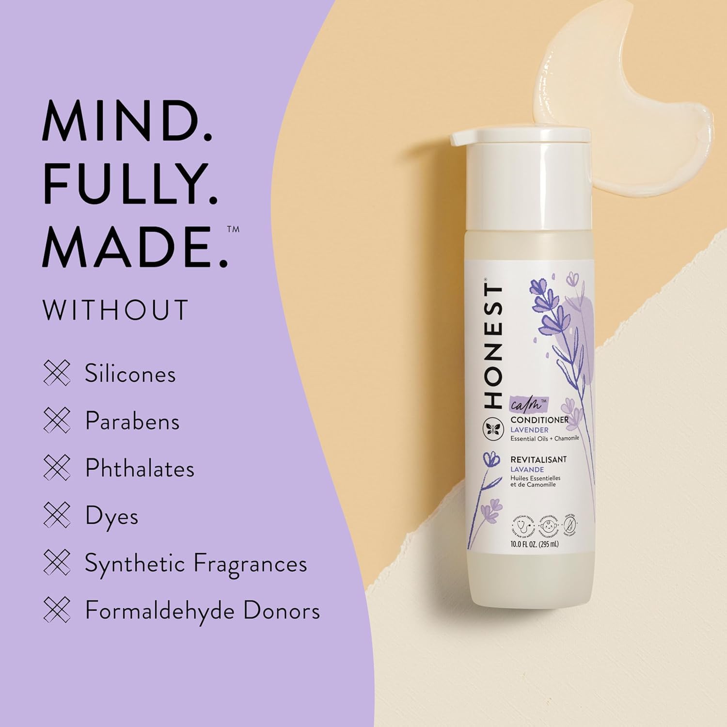 The Honest Company Baby Shampoo, Body Wash & Conditioner Duo, 2-in-1 Cleansing, Silicone-Free, Naturally Derived, Lavender Calm Scent, 20 fl oz Halalzen