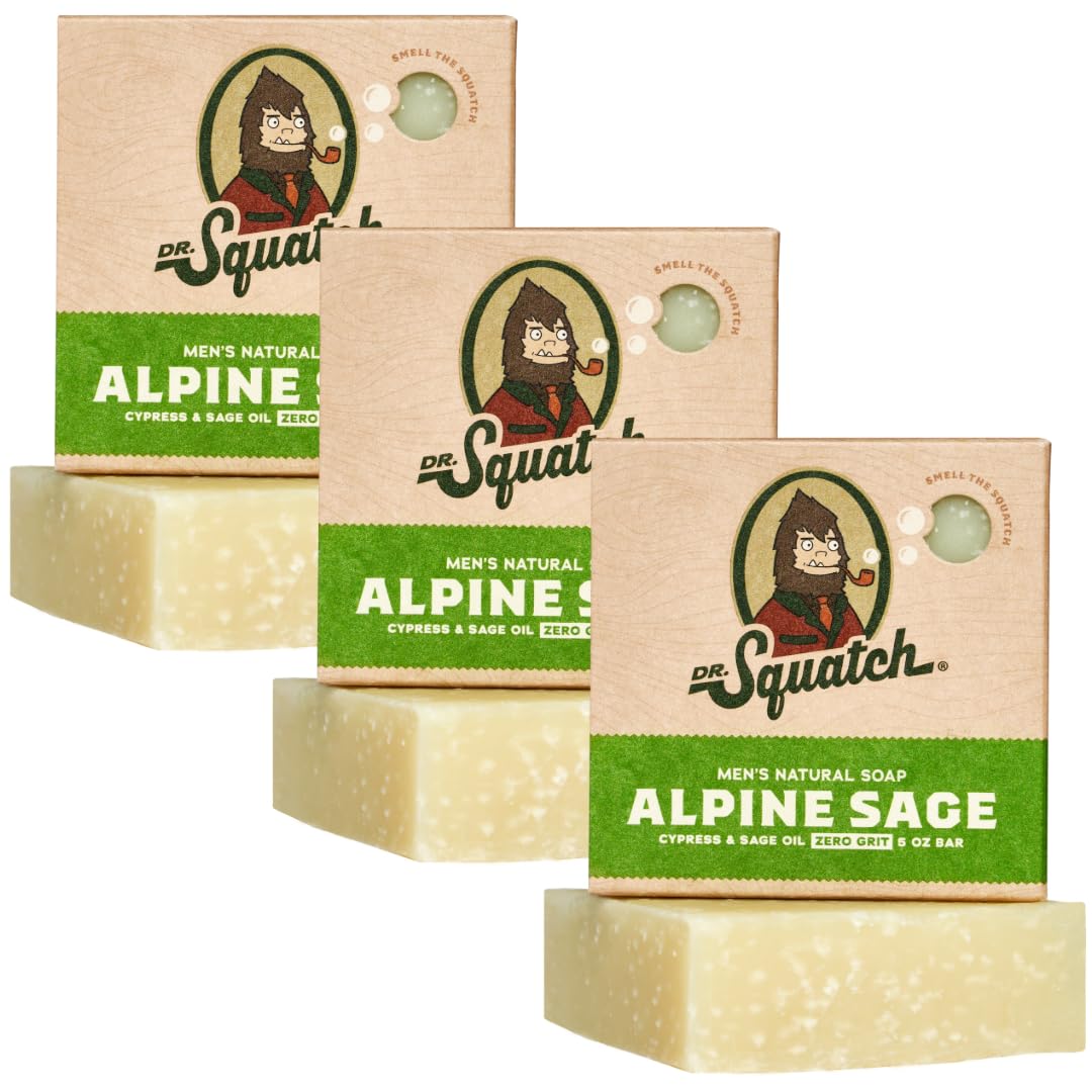 Dr. Squatch Natural Men’s Bar Soap - Cold Process Body Soap Bar with Natural Oils - Gifts for Men - Coconut Castaway (5 oz, 3-Pack)
