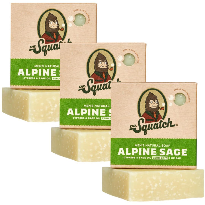 Dr. Squatch Natural Men’s Bar Soap - Cold Process Body Soap Bar with Natural Oils - Gifts for Men - Coconut Castaway (5 oz, 3-Pack)