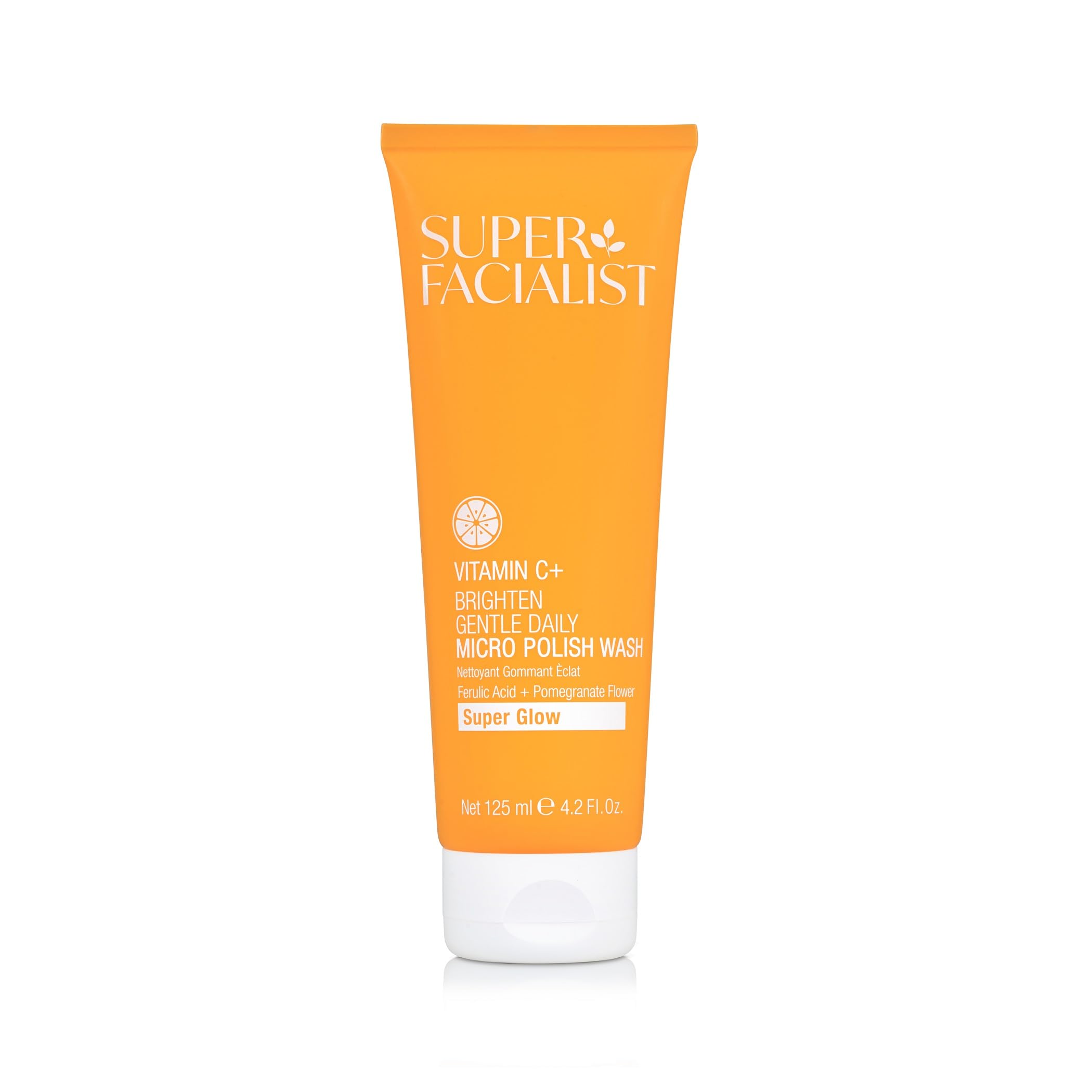 Super Facialist Vitamin C Gentle Daily Micro Polish Face Wash - Exfoliating Cleanser for Sensitive Skin, Removes Impurities, Biodegradable Beads, Vegan Friendly 125ml
