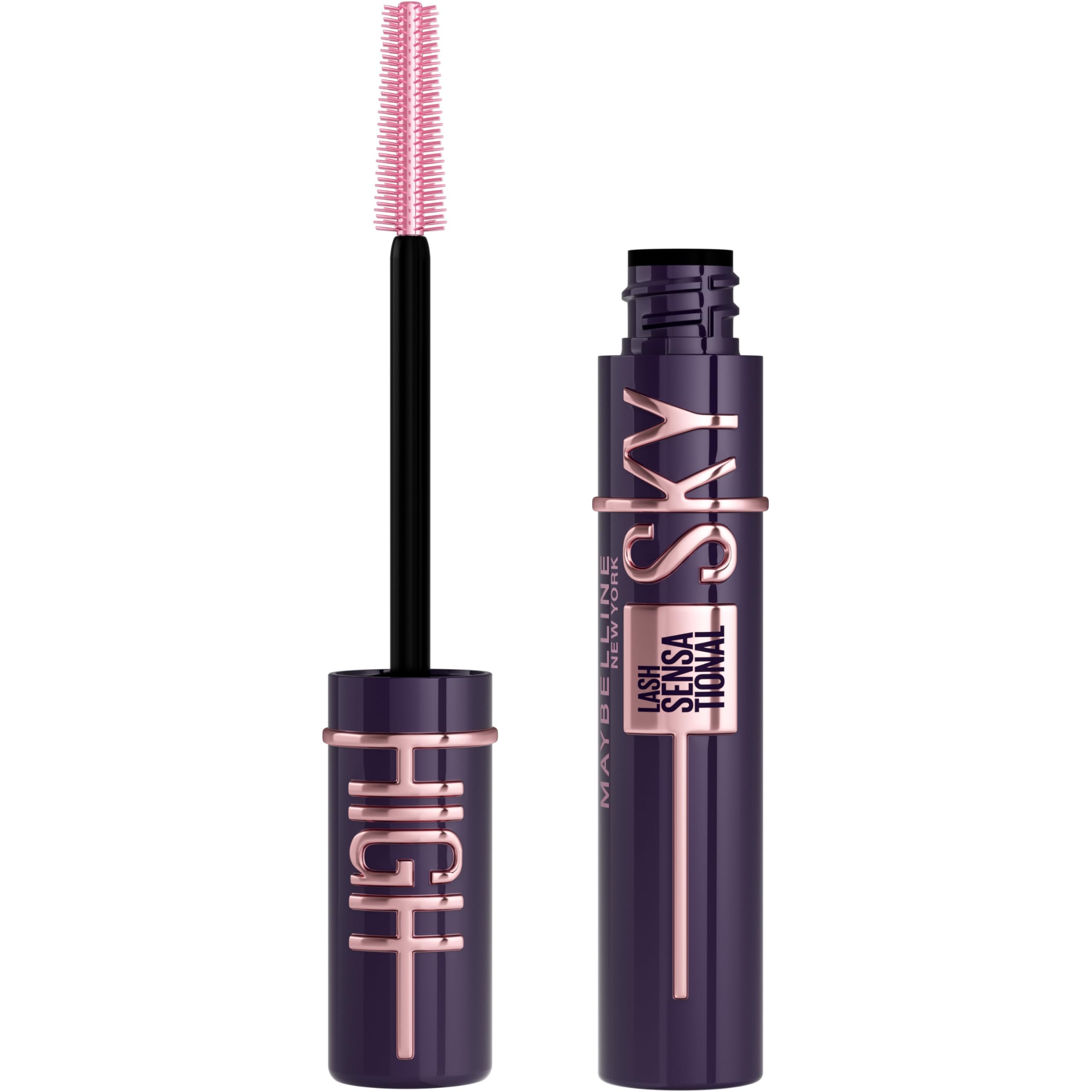 Maybelline Lash Sensational Sky High Washable Mascara Make-up, Volumen, Verlängerung, Definition, Schwung, Multiplikation, aufbaufähige Formel, Very Black, 1 Stück
