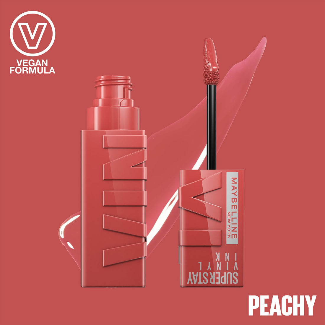 Maybelline New York Super Stay Vinyl Ink Liquid Lip Colour, 16HR Long-Lasting, Ultra-Pigmented, Smudge & Transfer-Proof, High Shine Finish, Vegan Formula for Comfortable Wear, Shade: 10 Lippy Halalzen