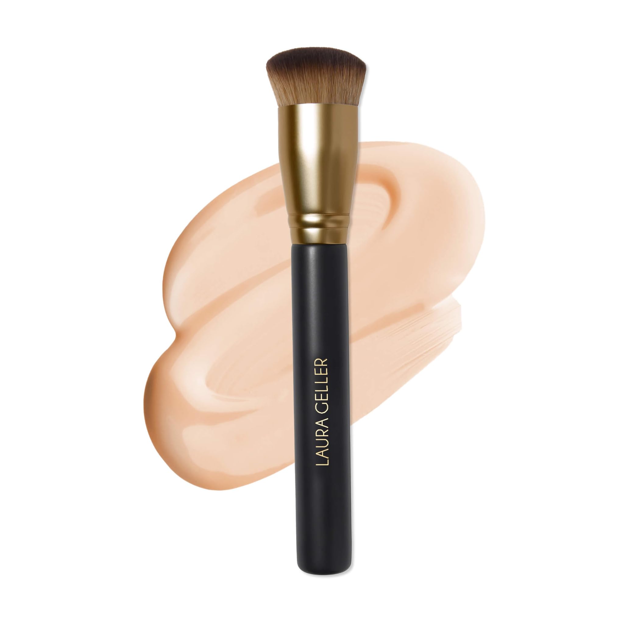 LAURA GELLER NEW YORK Retractable Black Kabuki Brush for Liquid, Cream and Powder Face Makeup With Aluminum Handle Halalzen