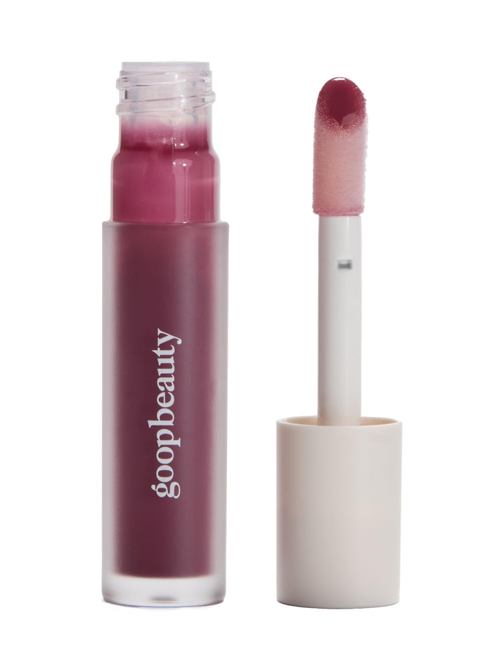 goop Beauty Hydra-Barrier Gel Gloss | Hydrating Lip Gloss to Moisturize & Plump Lips | Hyaluronic Acid & Vitamin E | Glaze - Palest Clear Pink | 0.13 oz