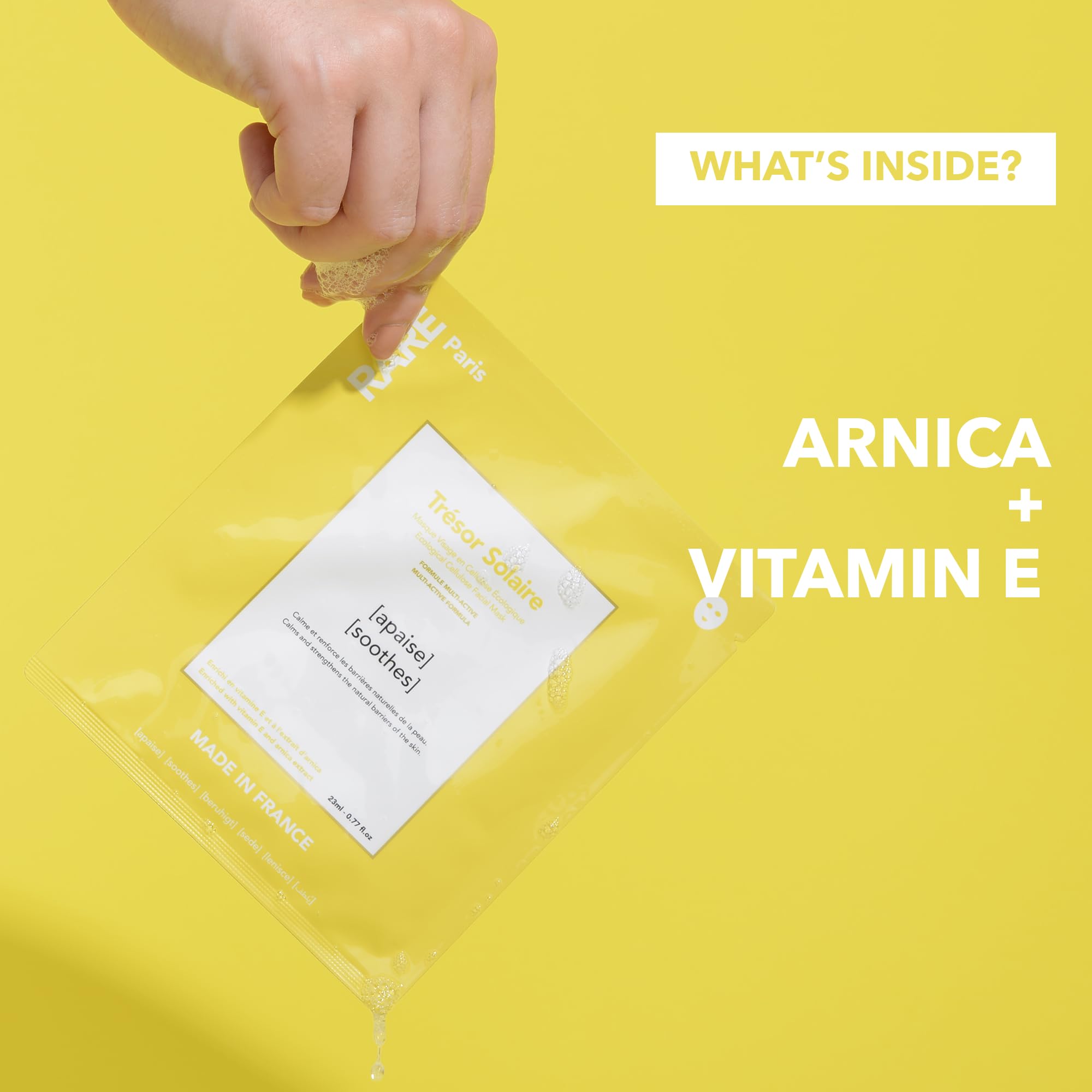 RARE Paris - Carbone Glacé - Purifying Carbon Black Facial Sheet Mask - Cleanses & Tightens - With Hamamelis & Mallow - Purifying, Firming & Revitalizing - Multi-Active Serum Formula - 1 Pack Halalzen