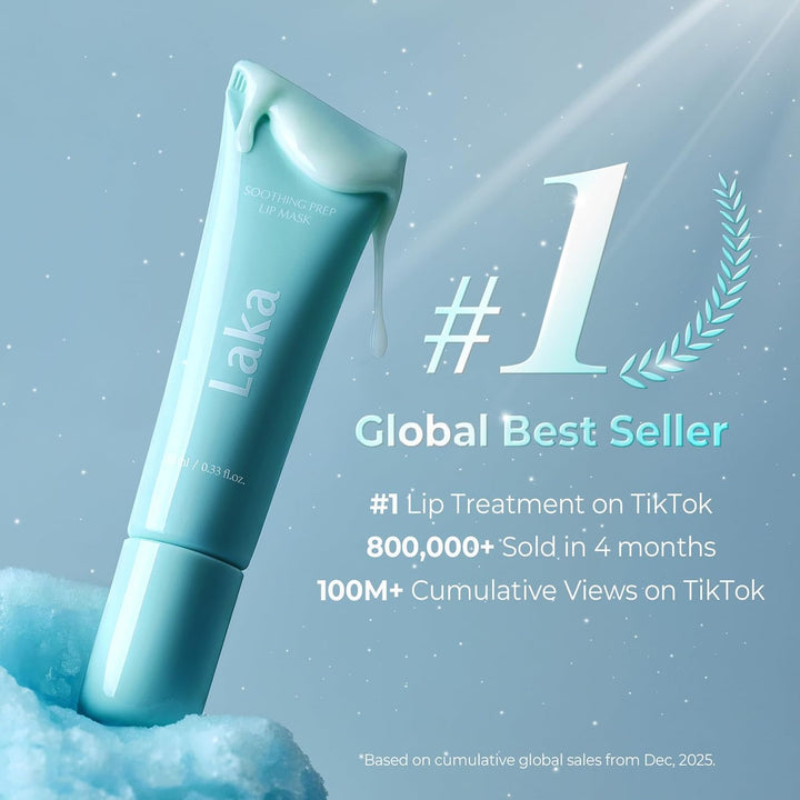 Laka Soothing Prep Lip Mask, Cooling Peel Off Korean Lip Mask, Gentle Exfoliator for Lips, Hygienic & Easy Application, Daily Lip Care, K-Beauty, 0.33 fl.oz Halalzen