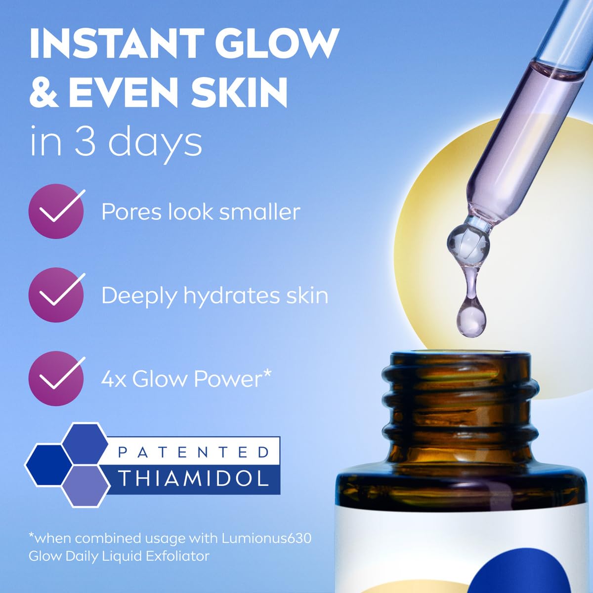 NIVEA Luminous 630 Even Glow Serum with Thiamidol 30ml, Serum for Face with Niacinamide and Aloe Vera, Refines Pores and Hydrates for Clear, Glowing Skin
