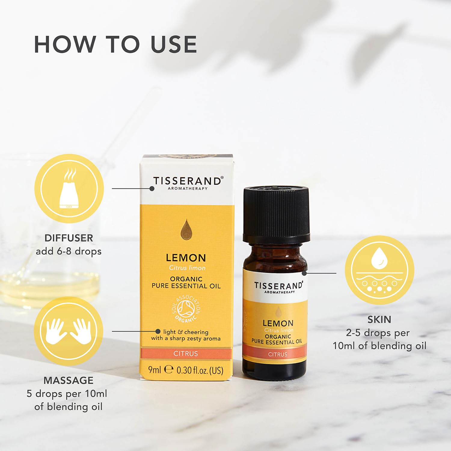 Tisserand Aromatherapy,Lavender - Organic Essential Oil,Massage Oil, Aromatherapy Oil, Skin Oil, Oil for Diffuser,100% Pure Essential Oil - 9ml